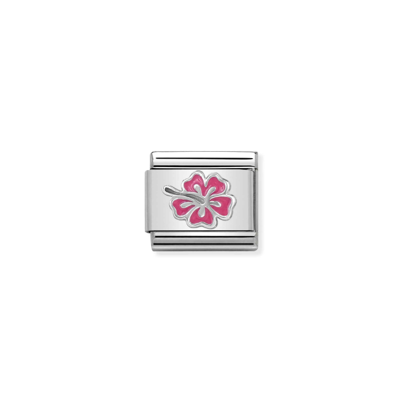 Nomination Hibiscus Sterling Silver and Stainless Steel Composable Charm
