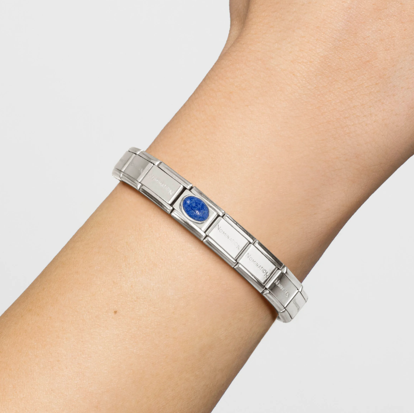 Nomination Lapis Lazuli Oval Sterling Silver and Stainless Steel Composable Charm