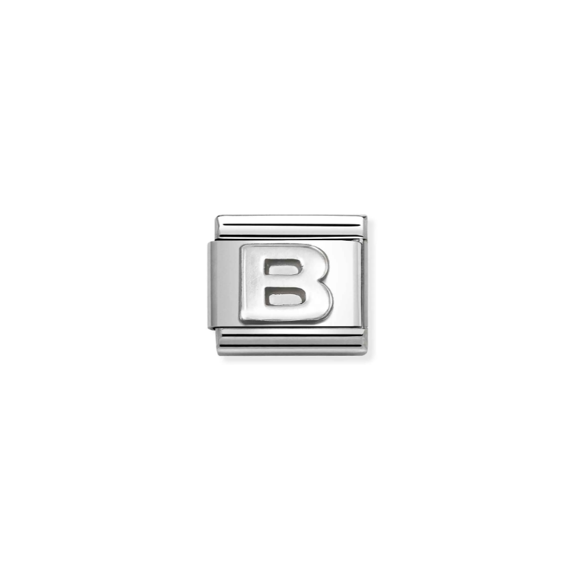Nomination Letter B Sterling Silver and Stainless Steel Composable Charm