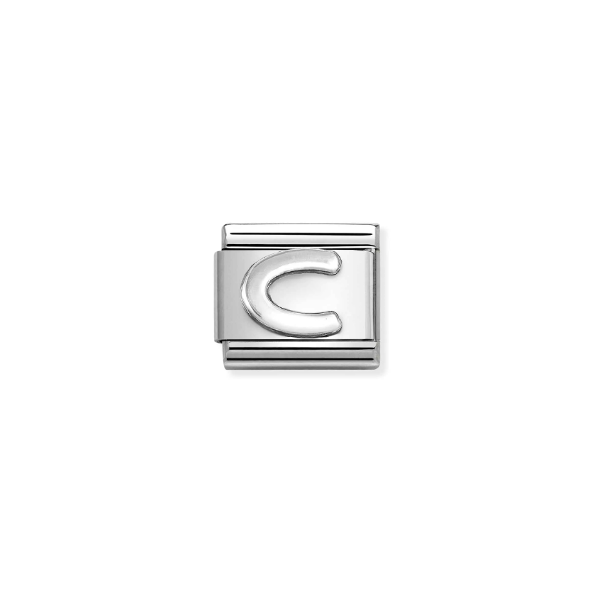 Nomination Letter C Sterling Silver and Stainless Steel Composable Charm