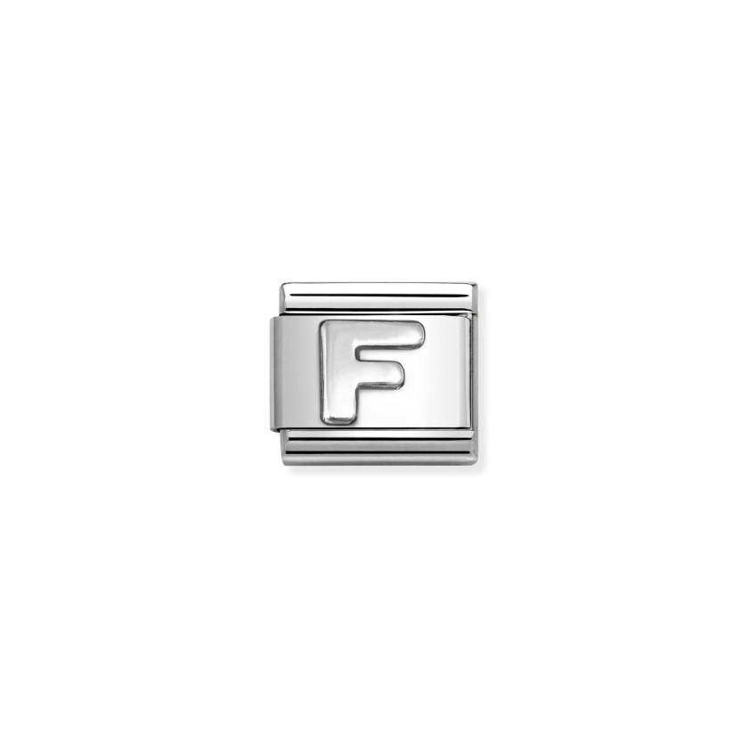 Nomination Letter F Sterling Silver and Stainless Steel Composable Charm