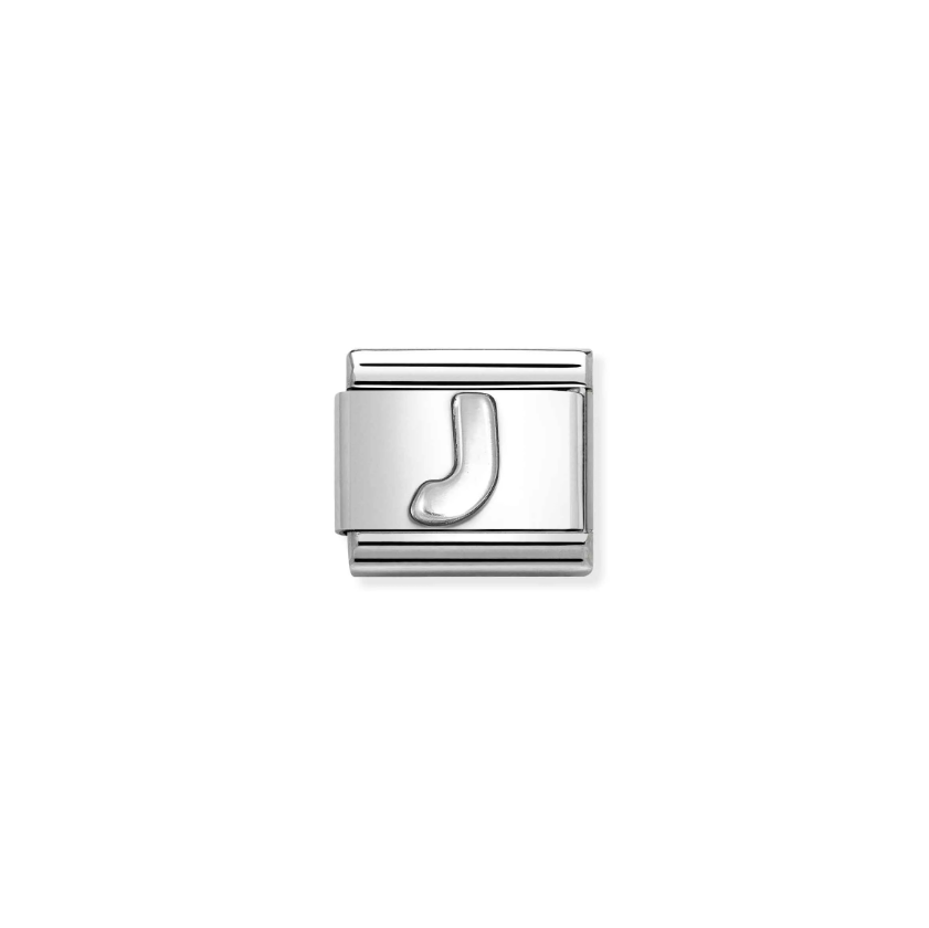 Nomination Letter J Sterling Silver and Stainless Steel Composable Charm
