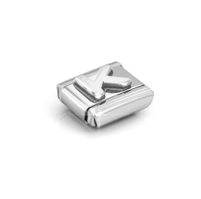 Nomination Letter K Sterling Silver and Stainless Steel Composable Charm