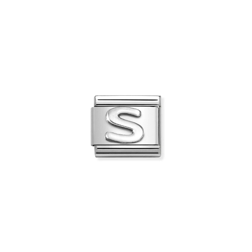 Nomination Letter S Sterling Silver and Stainless Steel Composable Charm