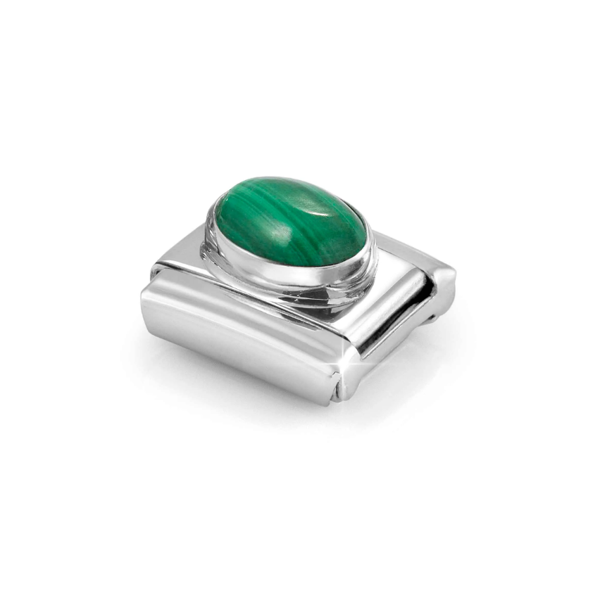 Nomination Malachite Oval Sterling Silver and Stainless Steel Composable Charm