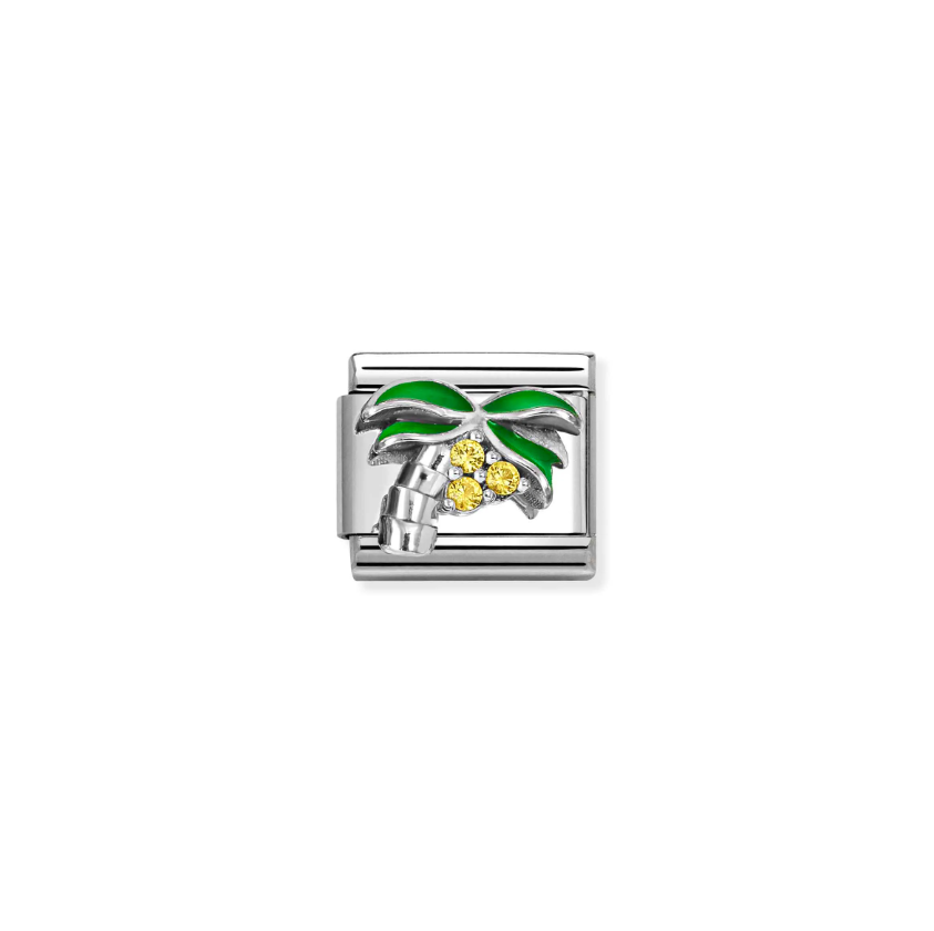 Nomination CZ Palm Tree Sterling Silver and Stainless Steel Composable Charm