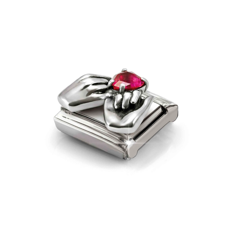 Nomination Red Heart Pinky Promise Sterling Silver and Stainless Steel Composable Charm