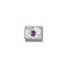 Nomination Amethyst Heart Sterling Silver and Stainless Steel Composable Charm