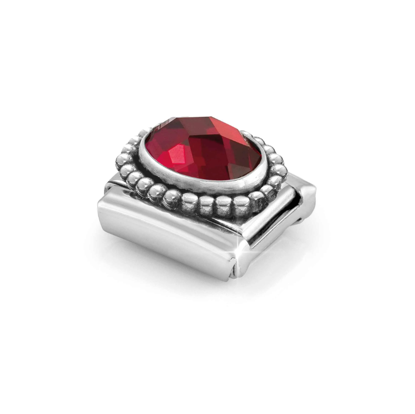 Nomination Red CZ Oval Sterling Silver and Stainless Steel Composable Charm