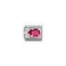 Nomination Red CZ Drop Sterling Silver and Stainless Steel Composable Charm