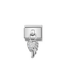 Nomination Wing with CZ Sterling Silver and Stainless Steel Composable Charm
