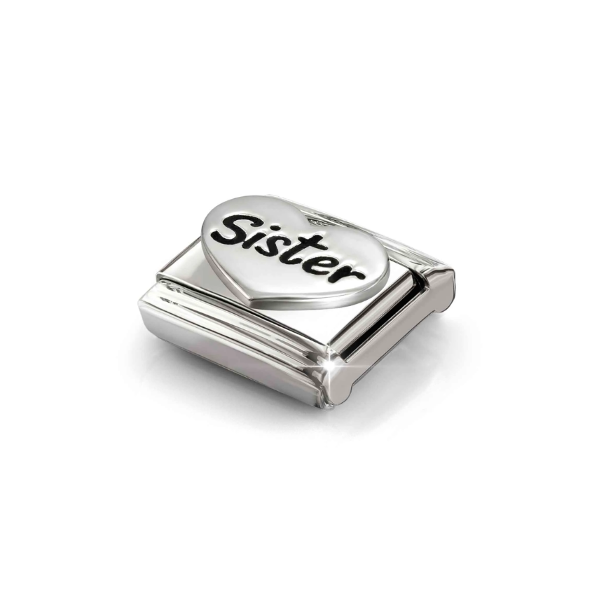Nomination Sister Heart Sterling Silver and Stainless Steel Composable Charm