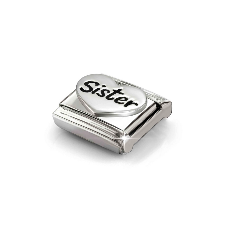 Nomination Sister Heart Sterling Silver and Stainless Steel Composable Charm