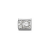Nomination White CZ Drop Sterling Silver and Stainless Steel Composable Charm