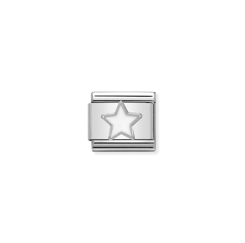 Nomination White Star Sterling Silver and Stainless Steel Composable Charm