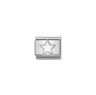 Nomination White Star Sterling Silver and Stainless Steel Composable Charm