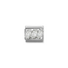 Nomination White CZ Trilogy Sterling Silver and Stainless Steel Composable Charm