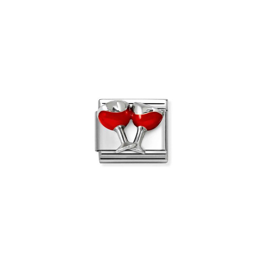 Nomination Wine Glasses Sterling Silver and Stainless Steel Composable Charm