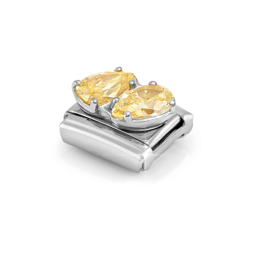 Nomination Yellow CZ Double Drops Sterling Silver and Stainless Steel Composable Charm