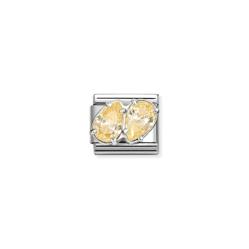 Nomination Yellow CZ Double Drops Sterling Silver and Stainless Steel Composable Charm