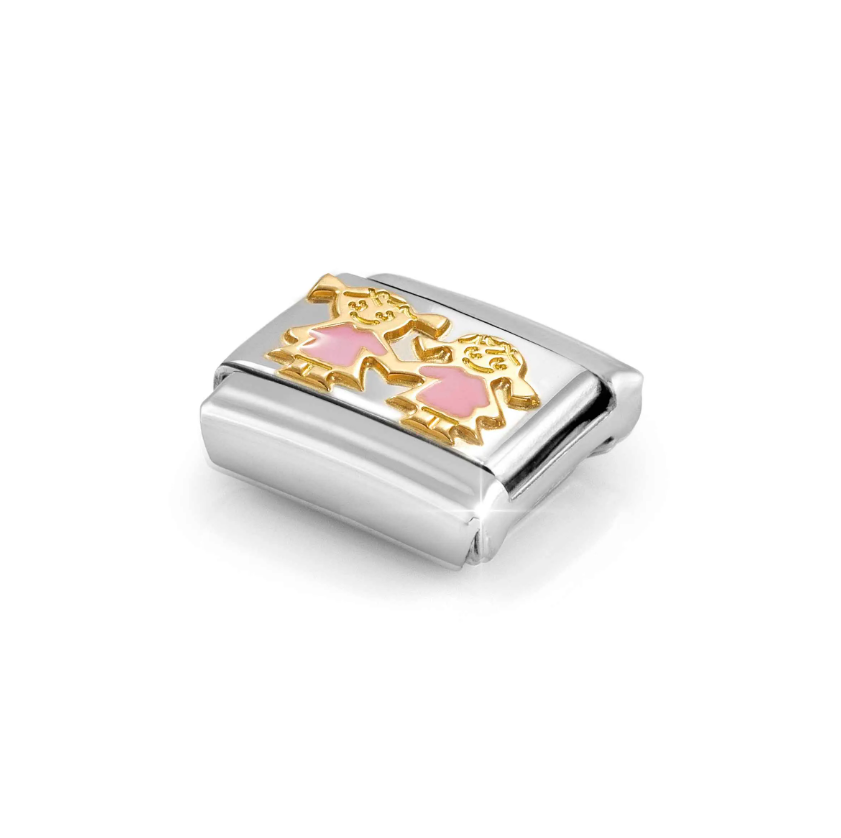 Nomination Sisters 18ct Gold and Stainless Steel Composable Charm