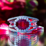 2.77ct Oval Ruby and 0.62ct Diamond Platinum Ring 9.5g