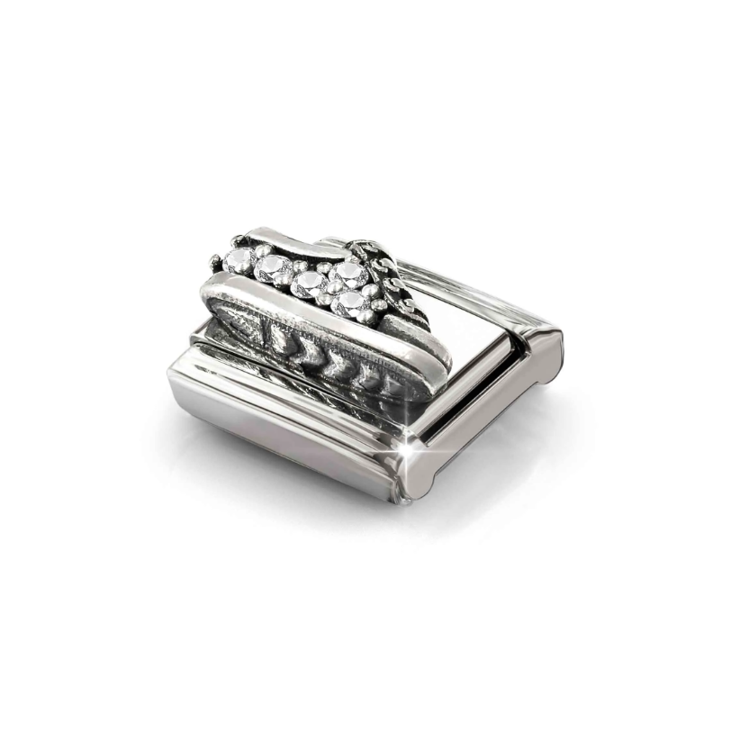 Nomination Sneaker with CZ Sterling Silver and Stainless Steel Composable Charm
