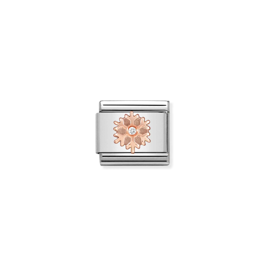 Nomination CZ Snowflake Owl 9ct Gold and Stainless Steel Composable Charm