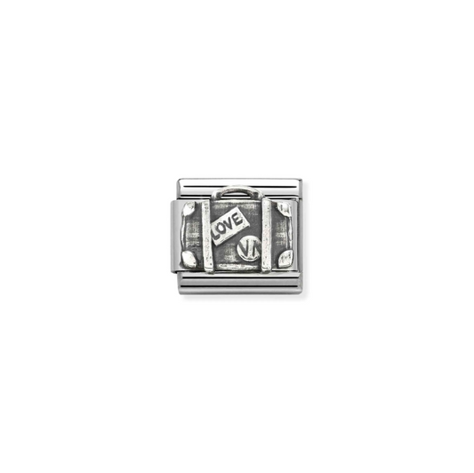Nomination Suitcase Sterling Silver and Stainless Steel Composable Charm