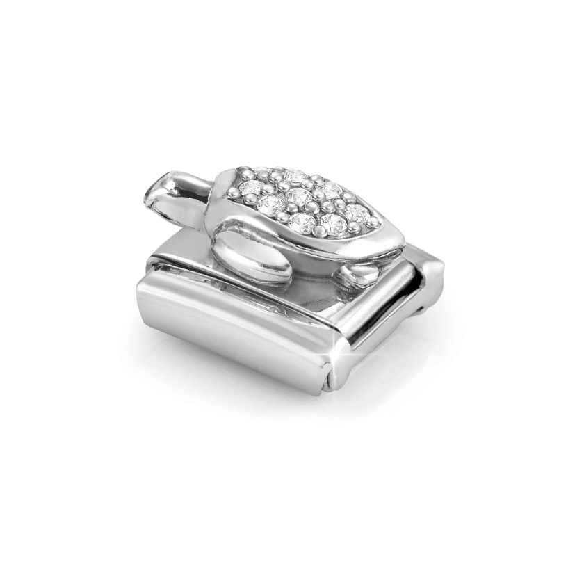 Nomination Sea Turtle with CZ Sterling Silver and Stainless Steel Composable Charm