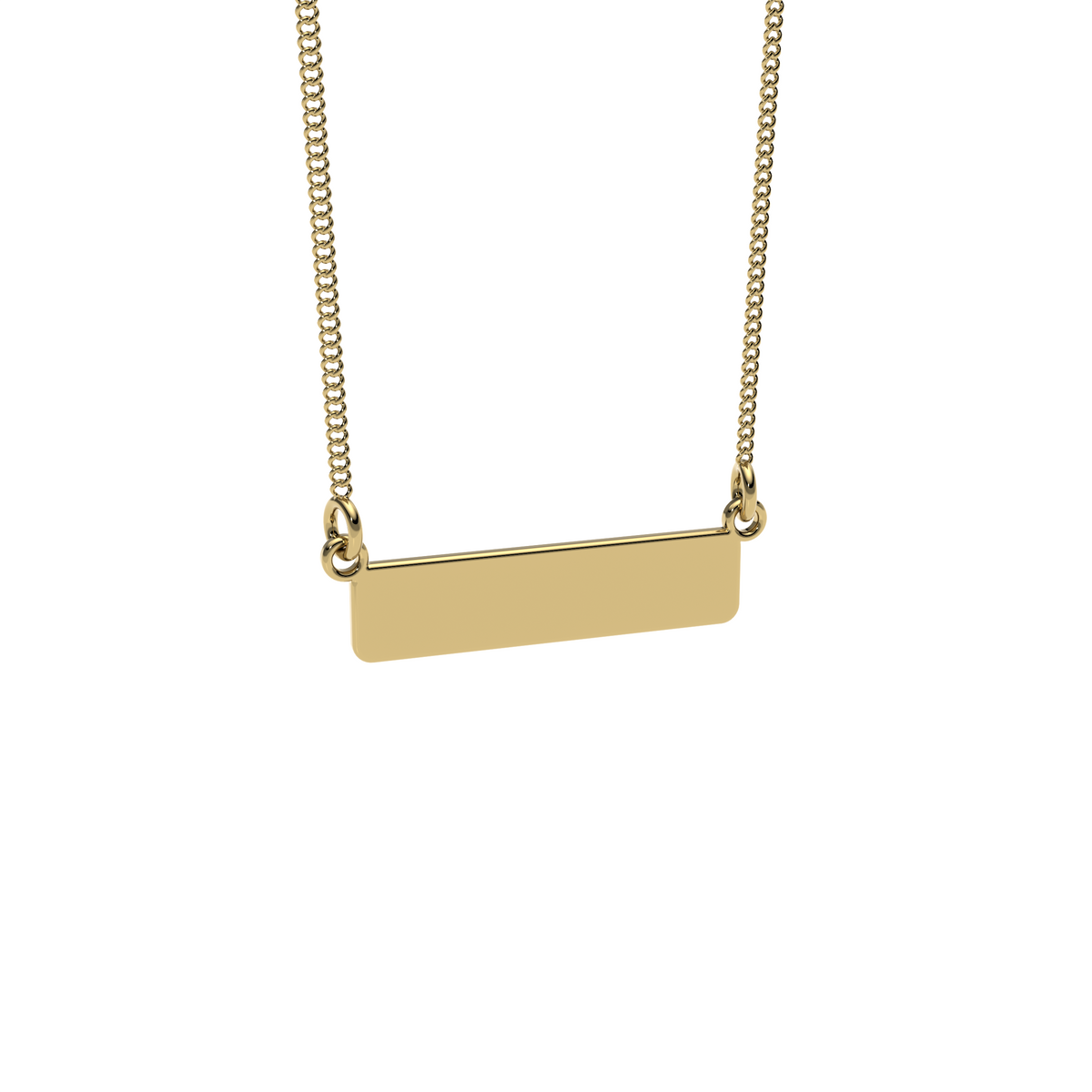 9ct Yellow Gold Engravable Bar Necklace