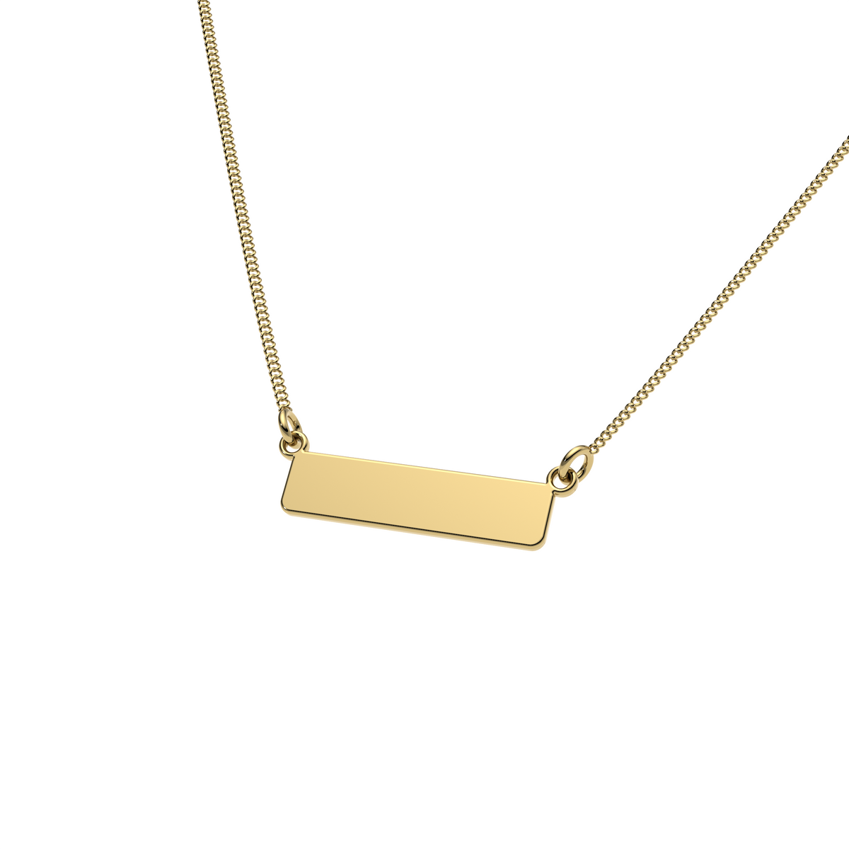 9ct Yellow Gold Engravable Bar Necklace
