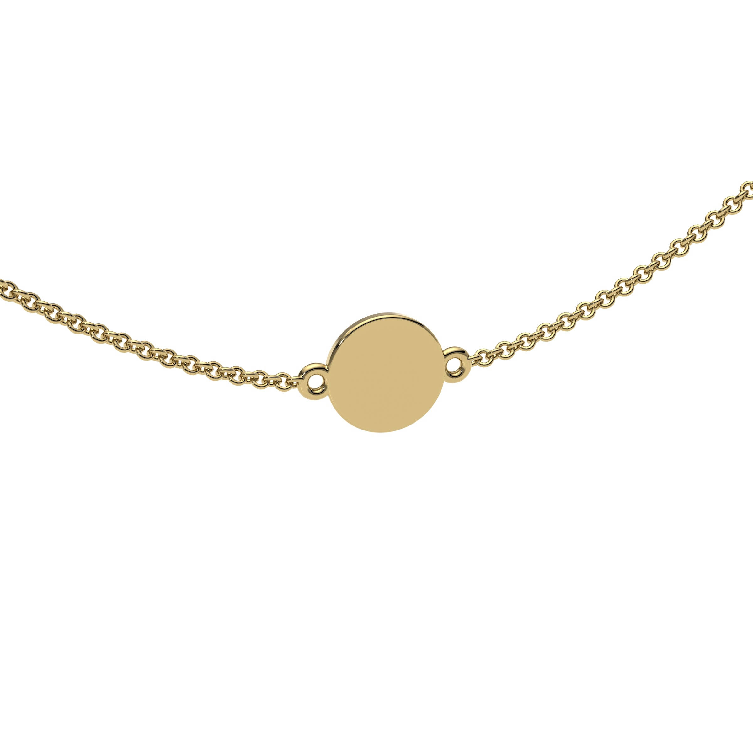 9ct Yellow Gold Engravable Mini Disc Necklace