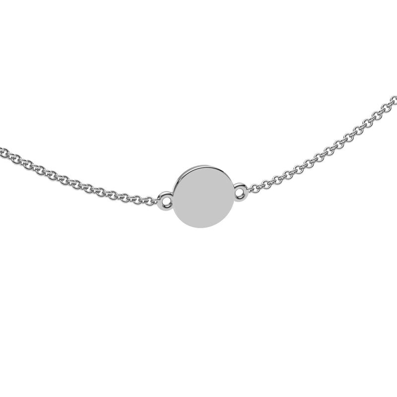 9ct White Gold Engravable Mini Disc Necklace