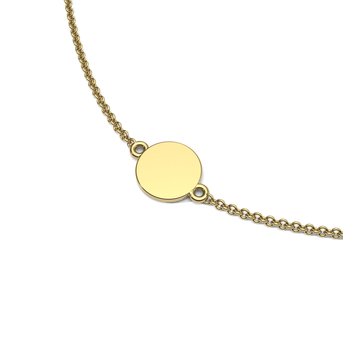 9ct Yellow Gold Engravable Mini Disc Necklace