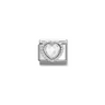 Nomination White Opal Heart Sterling Silver and Stainless Steel Composable Charm