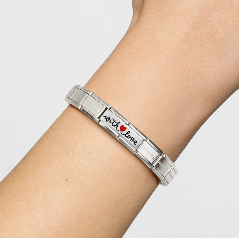 Nomination 'With Love' Double Sterling Silver and Stainless Steel Composable Charm