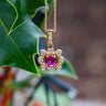 0.59ct Ruby & Diamond 16" Necklace 6.7g