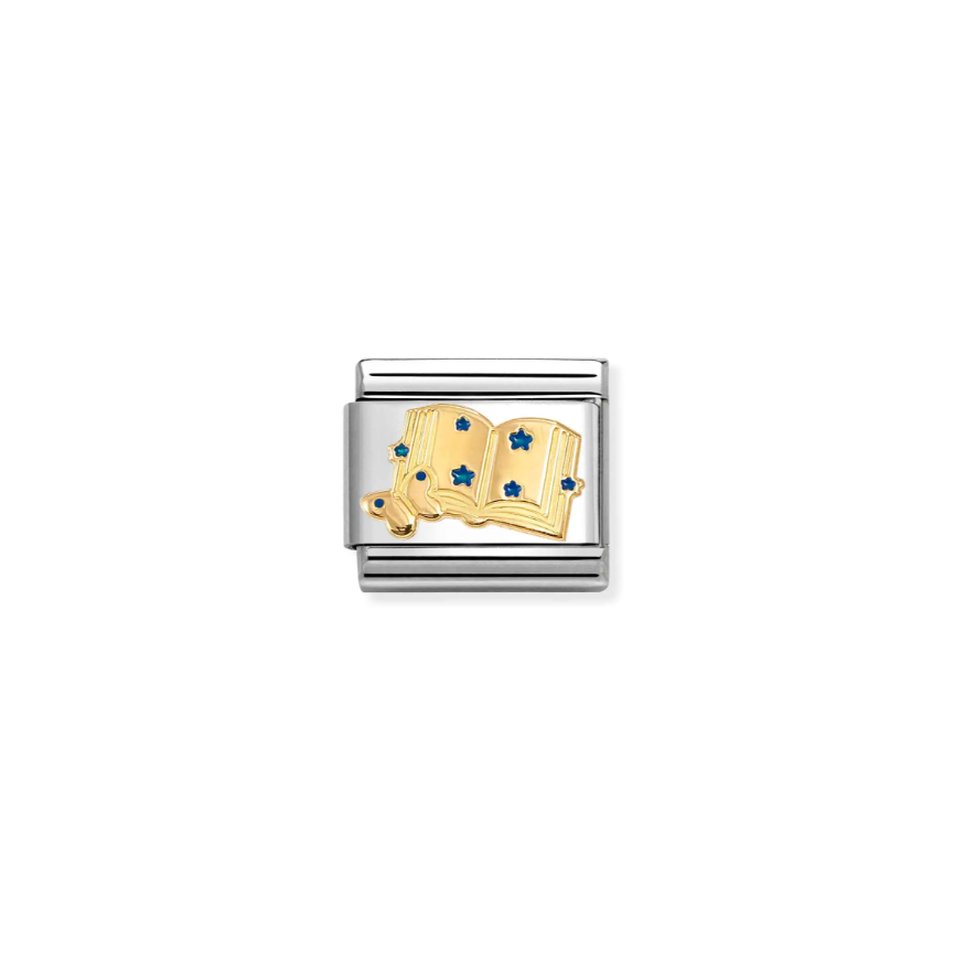 Nomination Blue Book 18ct Gold and Stainless Steel Composable Charm