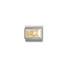Nomination Glitter Heart Bow 18ct Gold and Stainless Steel Composable Charm