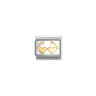 Nomination Heart Glasses 18ct Gold and Stainless Steel Composable Charm