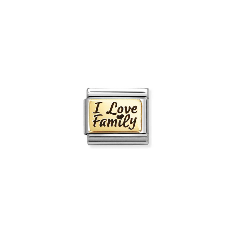 Nomination 'I Love Family' 18ct Gold and Stainless Steel Composable Charm