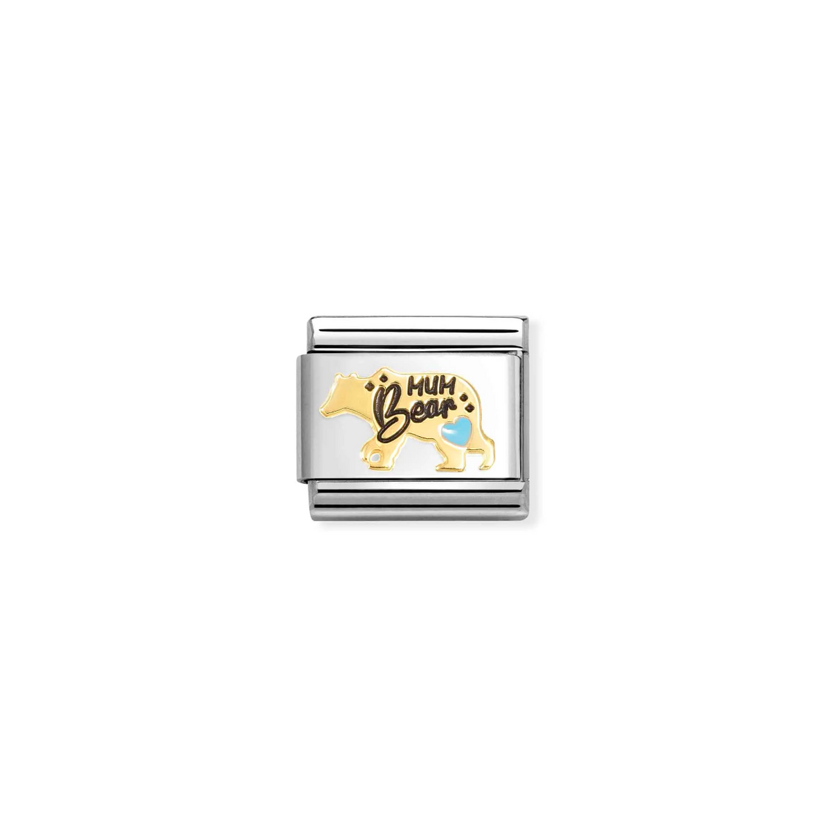 Nomination Mum Blue Bear 18ct Gold and Stainless Steel Composable Charm