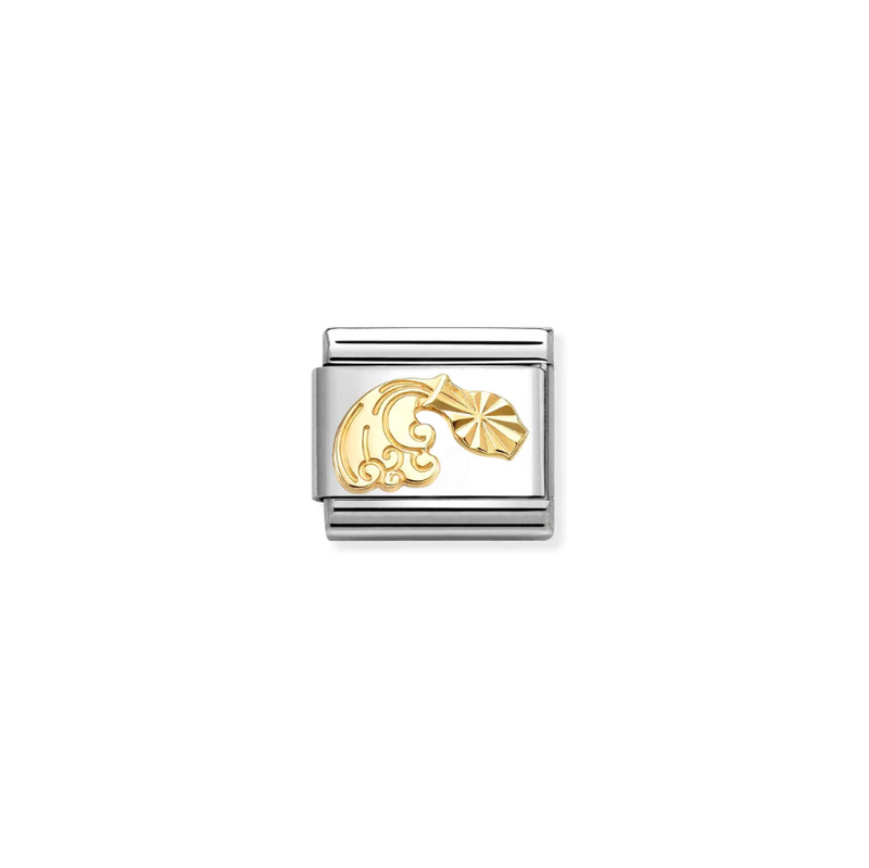 Nomination New Aquarius 18ct Gold and Stainless Steel Composable Charm
