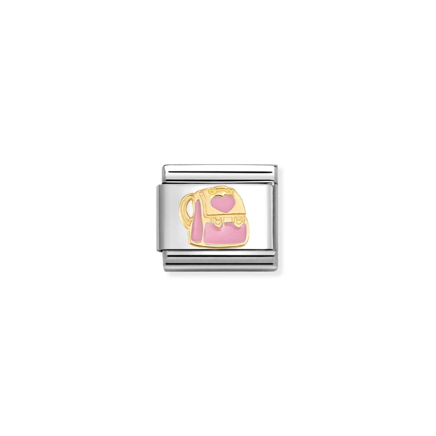 Nomination Pink Backpack 18ct Gold and Stainless Steel Composable Charm