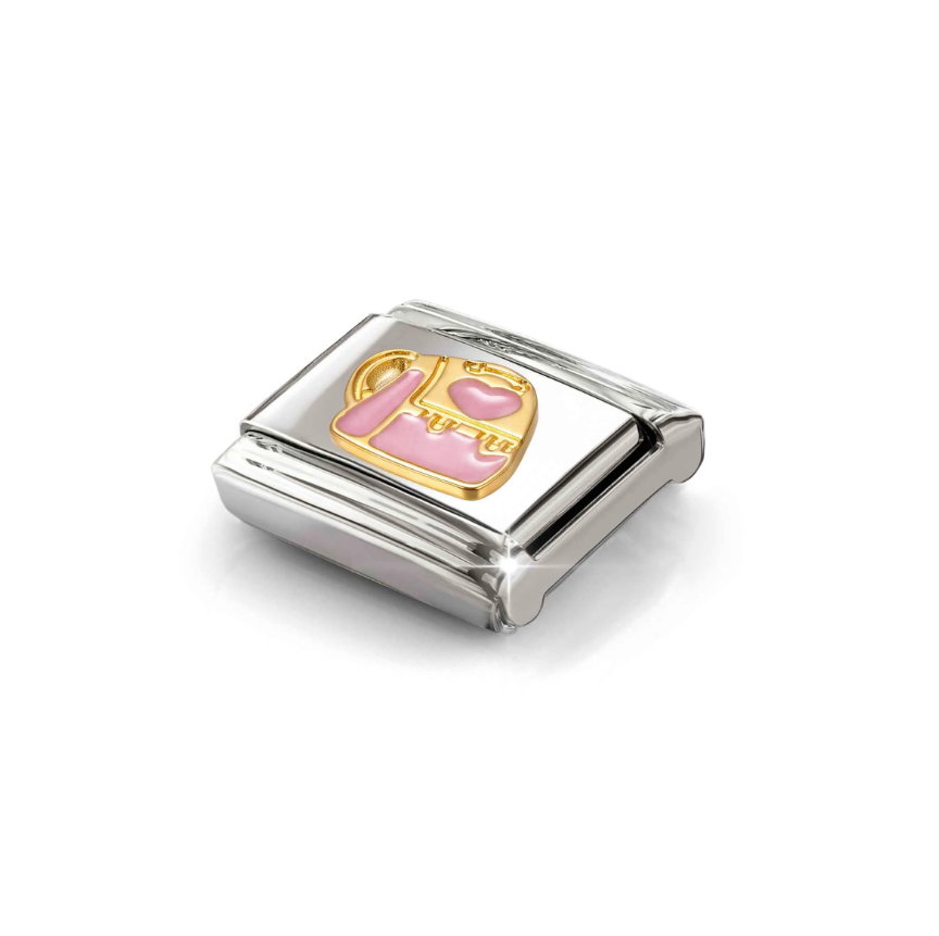 Nomination Pink Backpack 18ct Gold and Stainless Steel Composable Charm