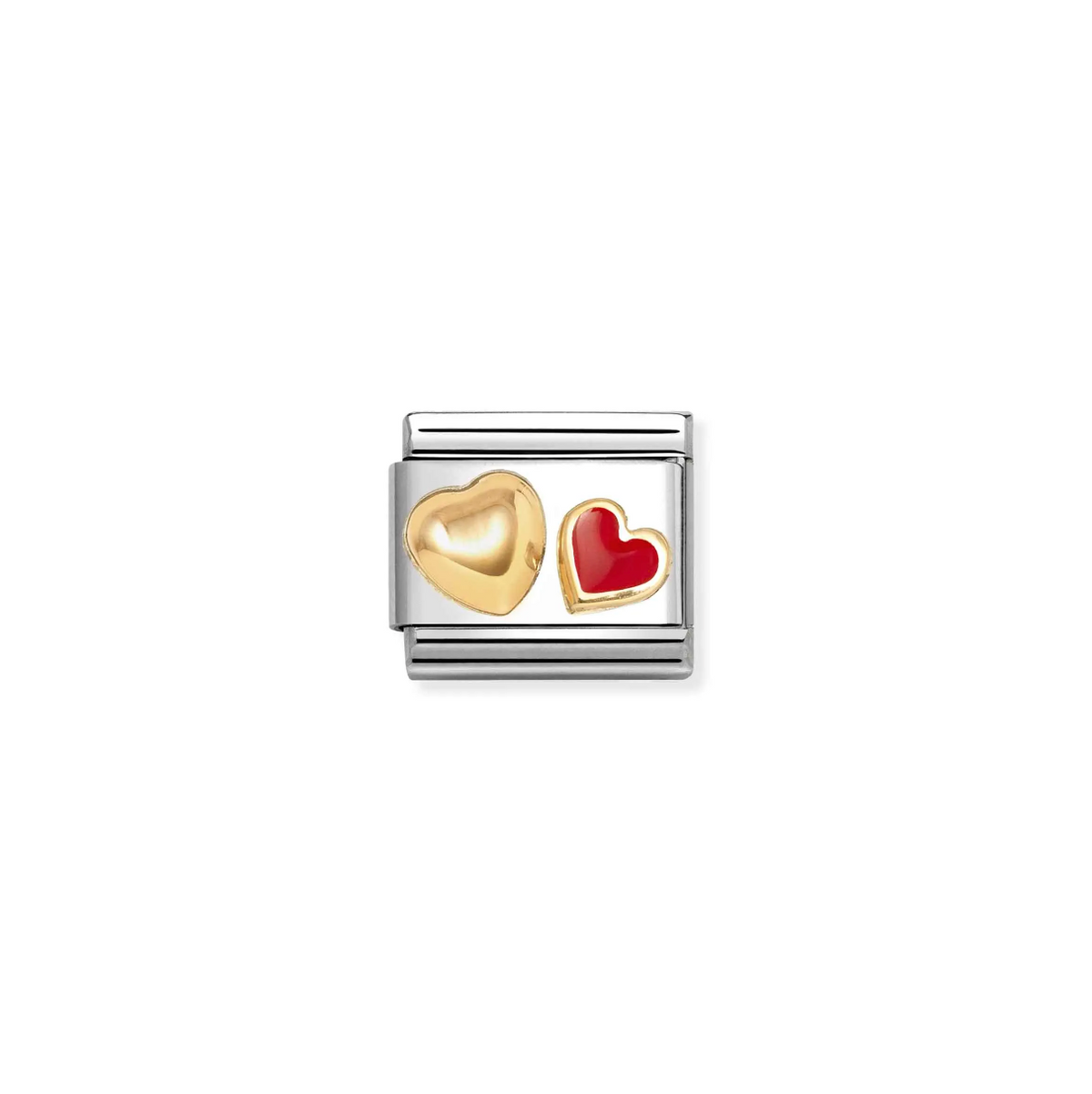 Nomination Red and Gold Heart 18ct Gold and Stainless Steel Composable Charm